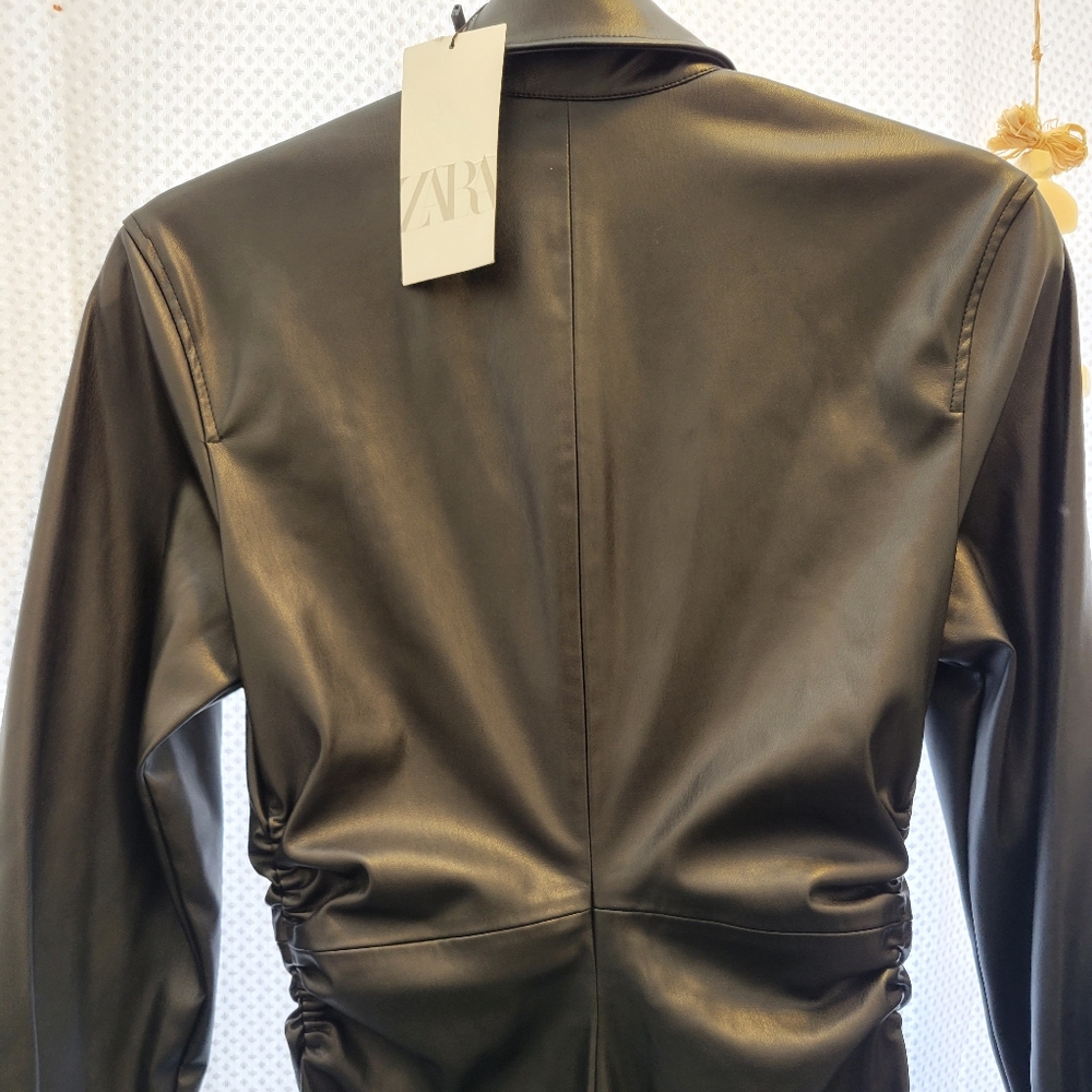 ZARA FAUX LEATHER DRESS - Picture 3 of 4